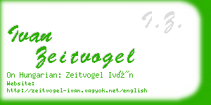 ivan zeitvogel business card